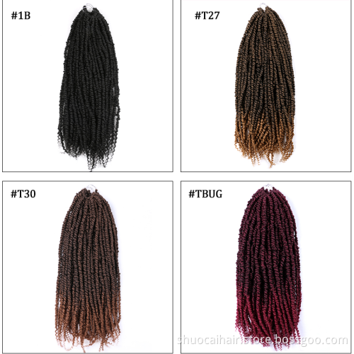 Synthetic 18 Passion Twist Pre-looped Fluffy Crochet Braid Hair Ombre Braiding Hair Extensions 3D Cubic Twist Crochet Hair